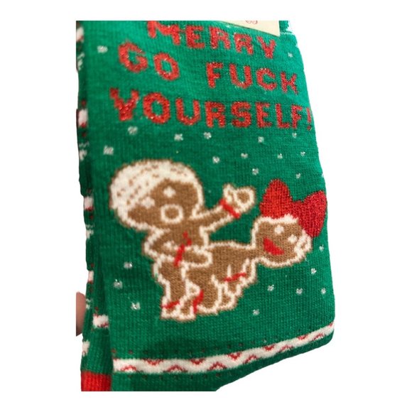 💕FREE With Purchase NEW Novelty Crew Socks X Rated Go F Yourself O/S Fit - Picture 7 of 8